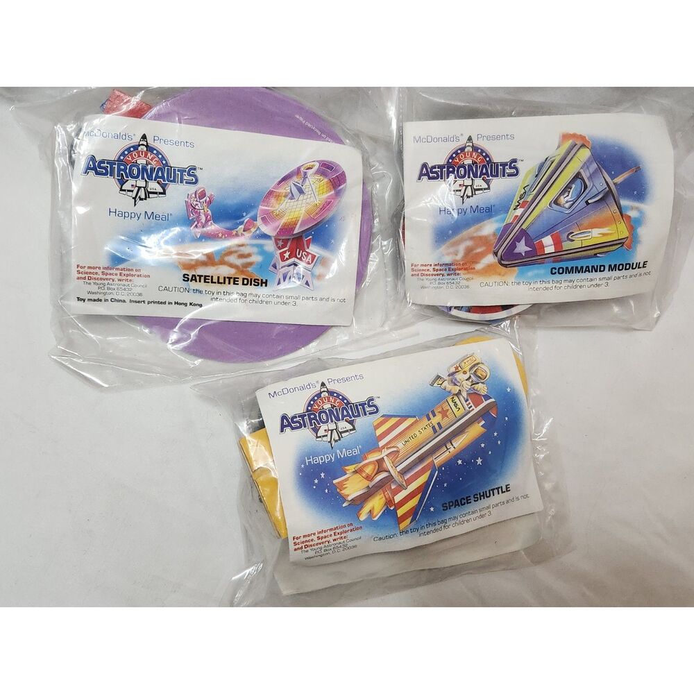 McDonald’s Young Astronauts 1990s Sealed Toy Lot – Vintage Happy Meal Space